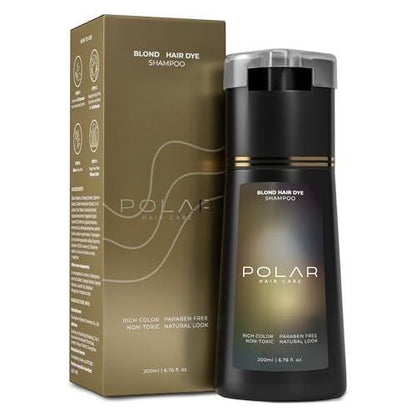 POLAR HAIR CARE Blonde Coloring Shampoo für graues Haar – Natürliches, semi-permanentes Haarfärbemittel für Damen und Herren, vegan und ammoniakfrei