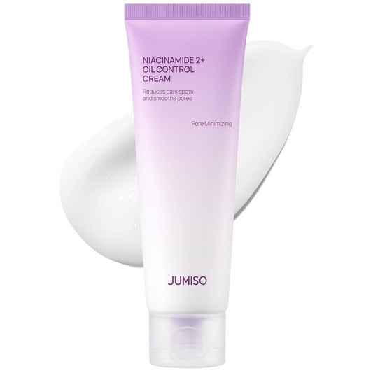 JUMISO Niacinamide 2+ Oil Control Cream – Korean Feuchtigkeitscreme für fettige & zu Akne neigende Haut – Porenverfeinernd, Talgausgleichend mit Hyaluronsäure, Tranexamsäure, Galactomyces – 80 ml