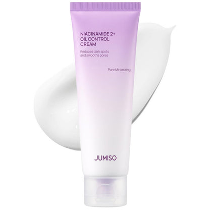JUMISO Niacinamide 2+ Oil Control Cream – Korean Feuchtigkeitscreme für fettige & zu Akne neigende Haut – Porenverfeinernd, Talgausgleichend mit Hyaluronsäure, Tranexamsäure, Galactomyces – 80 ml