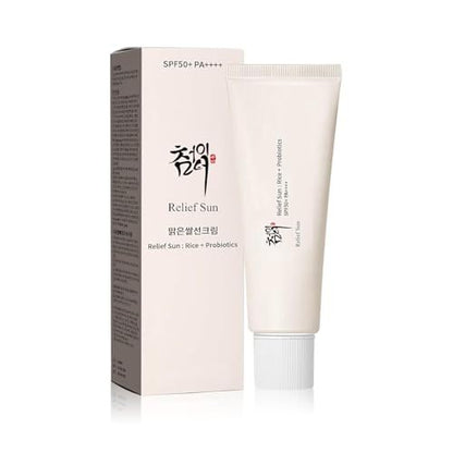 Relief Sun Bio-Sonnenschutz SPF50+ PA+++ mit Reis und Probiotika – Koreanische Hautpflege für alle Hauttypen, nährende Hautschutzcreme 30 ml