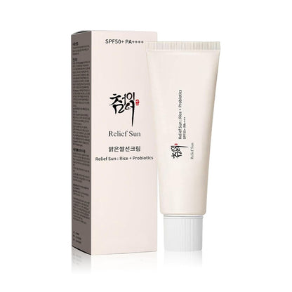 Relief Sun Bio-Sonnenschutz SPF50+ PA+++ mit Reis und Probiotika – Koreanische Hautpflege für alle Hauttypen, nährende Hautschutzcreme 30 ml