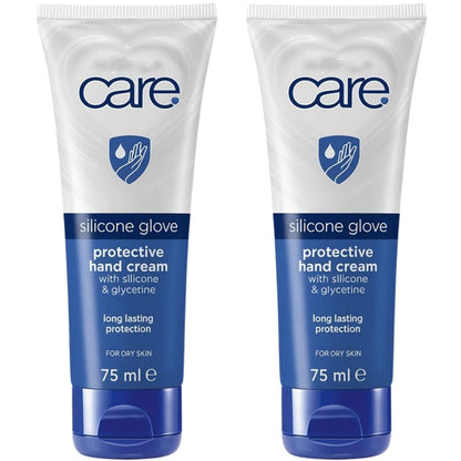 Care Protective Handcreme mit Silikon-Handschuh-Effekt – Feuchtigkeitsspender für trockene Haut mit Glycerin, Mandelöl und Vitamin E, 2er-Pack (2x 2,5 fl oz)