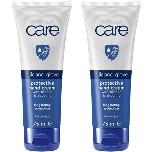 Care Protective Handcreme mit Silikon-Handschuh-Effekt – Feuchtigkeitsspender für trockene Haut mit Glycerin, Mandelöl und Vitamin E, 2er-Pack (2x 2,5 fl oz)