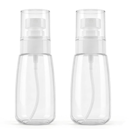 QIHANS 2er-Pack Sprühflaschen 60 ml – Feine Nebel-Sprühflasche, auslaufsicher, nachfüllbar, klein, für Reisen, Haarsprühe, Gesichtswasser, Feuchtigkeitspflege