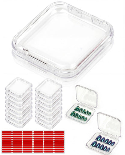 Geyynow 18-teiliges Aufbewahrungsset für Press-On-Nägel, Acryl-Aufbewahrungsboxen für falsche Nägel mit 60 doppelseitigen Klebepads