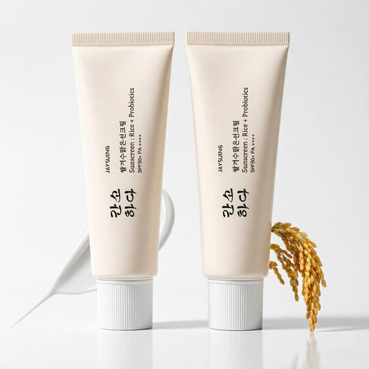 Koreanischer Reis-Mineral-Sonnenschutz SPF 50+ Breitspektrum PA++++ – Kein Weißstich, Duftfrei, Dewy Finish für alle Hauttypen, Täglicher UV-Schutz & Pflegender Gesichtsschutz, 1,7 oz 2er-Pack