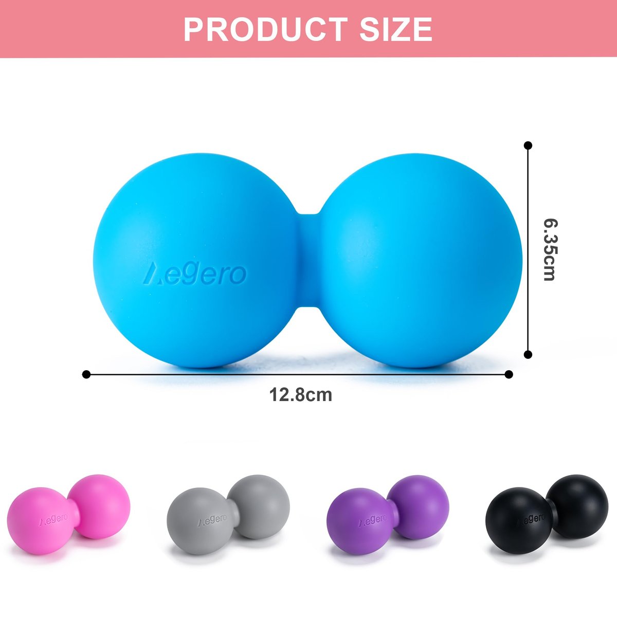 Aegero Erdnuss-Massageball – Doppelter Lacrosse-Massageball für myofasziale Entspannung, Triggerpunkt-Therapie, Muskelknoten und Akupressur (Schwarz, fest)