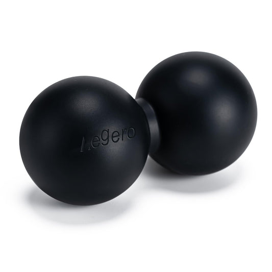 Aegero Erdnuss-Massageball – Doppelter Lacrosse-Massageball für myofasziale Entspannung, Triggerpunkt-Therapie, Muskelknoten und Akupressur (Schwarz, fest)