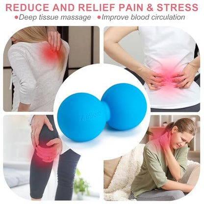 Aegero Erdnuss-Massageball – Doppelter Lacrosse-Massageball für myofasziale Entspannung, Triggerpunkt-Therapie, Muskelknoten und Akupressur (Schwarz, fest)