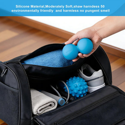 Aegero Erdnuss-Massageball – Doppelter Lacrosse-Massageball für myofasziale Entspannung, Triggerpunkt-Therapie, Muskelknoten und Akupressur (Schwarz, fest)