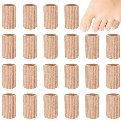 Blulu 24 Stück Zehenröhrchen 0,98 Zoll Gel-Zehenkappen – Weiche Gel-Protektoren gegen Hühneraugen, Blasen und Hornhaut – 3 Größen (Hautfarbe, X-Small)
