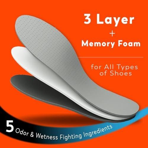 Odor-Eaters Everyday Comfort Einlegesohlen – 3 Paar, atmungsaktiv & geruchsneutralisierend