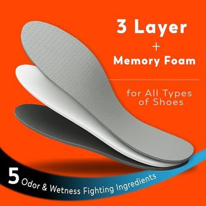 Odor-Eaters Everyday Comfort Einlegesohlen – 3 Paar, atmungsaktiv & geruchsneutralisierend