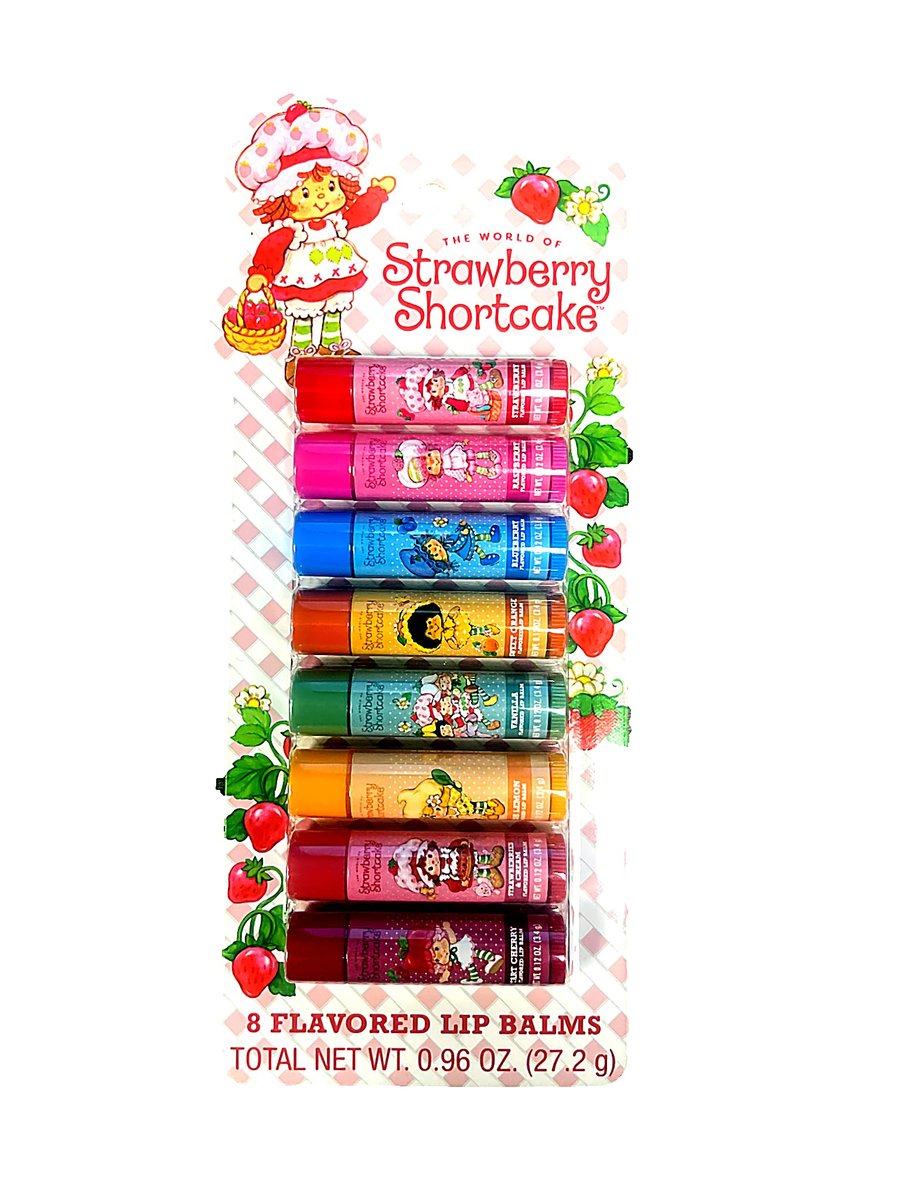 Strawberry Shortcake Lippenbalsam 8er-Pack – Offiziell lizenzierter Fruchtlippenbalsam mit Erdbeergeschmack