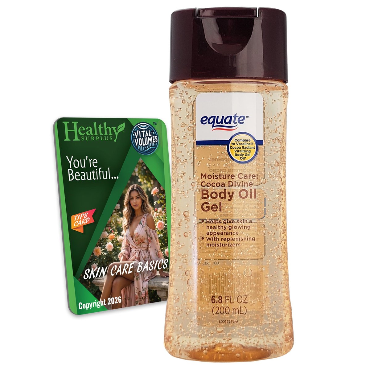 Equate Body Oil Gel - Cocoa Divine - 200 ml mit Vital Volumes Hautpflege-Tipps