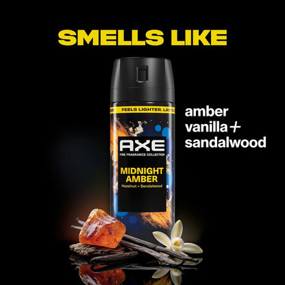 AXE Fine Fragrance Collection Body Spray 3er-Pack Midnight Amber 72h Frische Aluminiumfrei 82 ml
