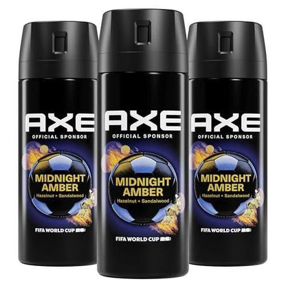 AXE Fine Fragrance Collection Body Spray 3er-Pack Midnight Amber 72h Frische Aluminiumfrei 82 ml