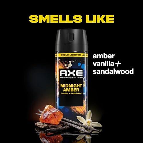 AXE Fine Fragrance Collection Body Spray 3er-Pack Midnight Amber 72h Frische Aluminiumfrei 82 ml