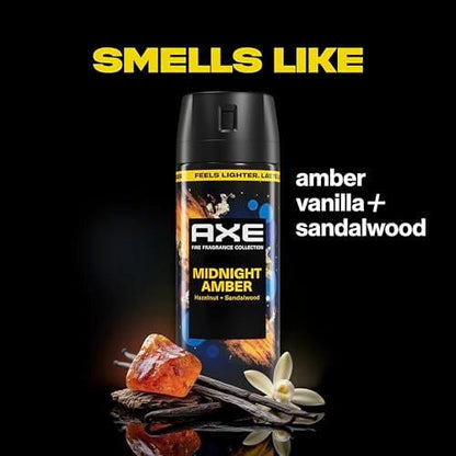 AXE Fine Fragrance Collection Body Spray 3er-Pack Midnight Amber 72h Frische Aluminiumfrei 82 ml