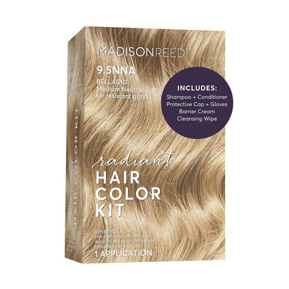 Madison Reed Radiant Hair Color Kit 9.5NNA Mittelneutralblond (Bellagio Blonde) – 100% Grauabdeckung, permanente Haarfarbe ohne PPD & Ammoniak, 1er-Pack