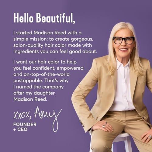 Madison Reed Radiant Hair Color Kit 9.5NNA Mittelneutralblond (Bellagio Blonde) – 100% Grauabdeckung, permanente Haarfarbe ohne PPD & Ammoniak, 1er-Pack