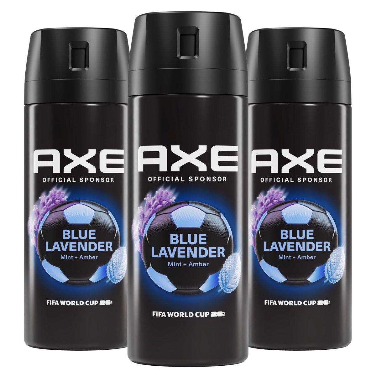 AXE Fine Fragrance Collection Body Spray 3er-Pack Blauer Lavendel 72h Frische Aluminiumfrei 2,9 oz