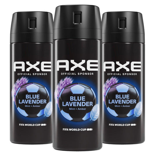 AXE Fine Fragrance Collection Body Spray 3er-Pack Blauer Lavendel 72h Frische Aluminiumfrei 2,9 oz