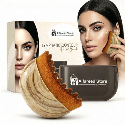Lymphatische Kontur-Gesichtsbürste für die Lymphdrainage – Ergonomischer Gesichtsmassager für Gesichtsformung & Doppelkinn-Reduktion – Weiche Borsten Trockenbürsten-Hautpflegewerkzeug – Gua Sha Alternative