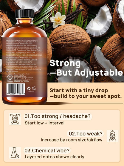 Kokos Vanille ätherisches Öl 4fl.oz - Ätherische Öle für Diffuser, Aromatherapie, DIY Seife & Kerzenherstellung