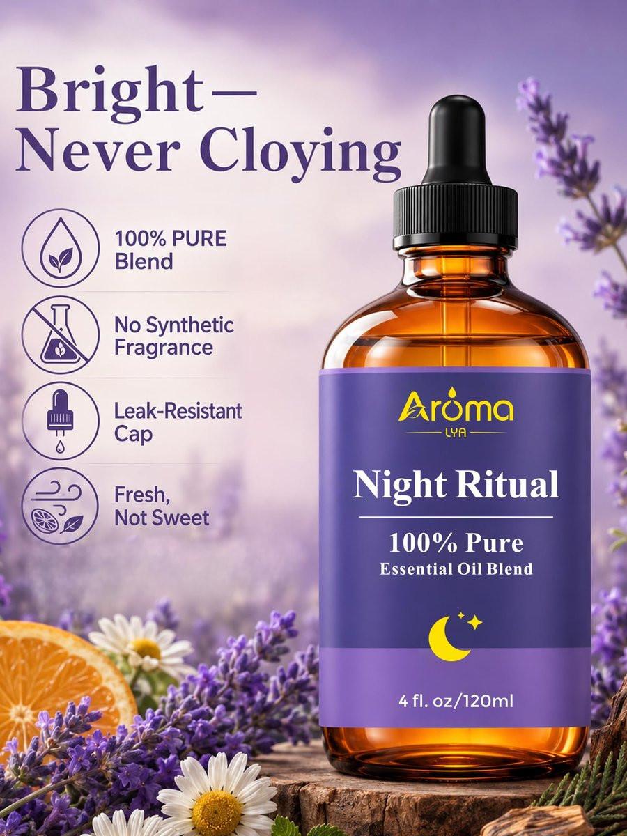 Night Ritual – 100% reine ätherische Ölmischung für die abendliche Routine, Diffuser-Öle für Zuhause, 4 Fl Oz