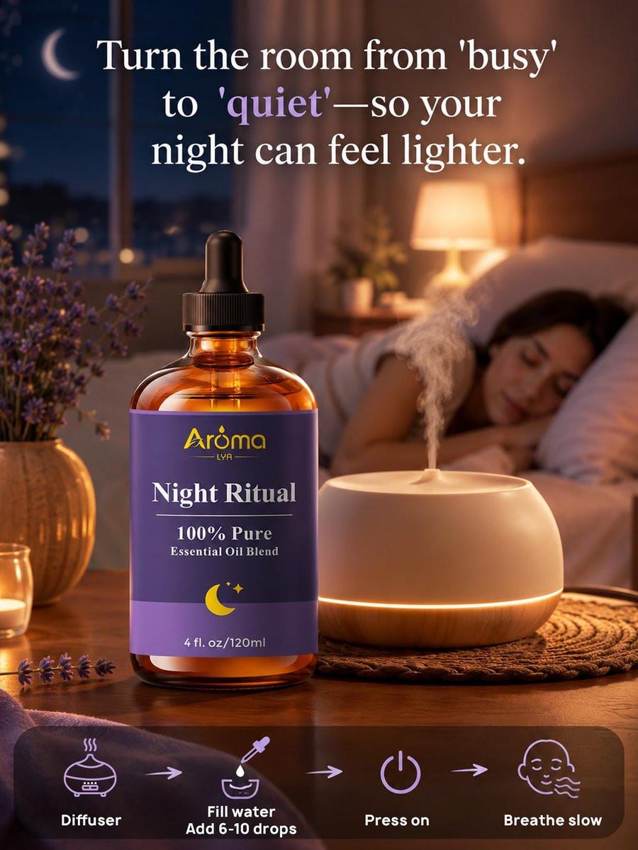 Night Ritual – 100% reine ätherische Ölmischung für die abendliche Routine, Diffuser-Öle für Zuhause, 4 Fl Oz