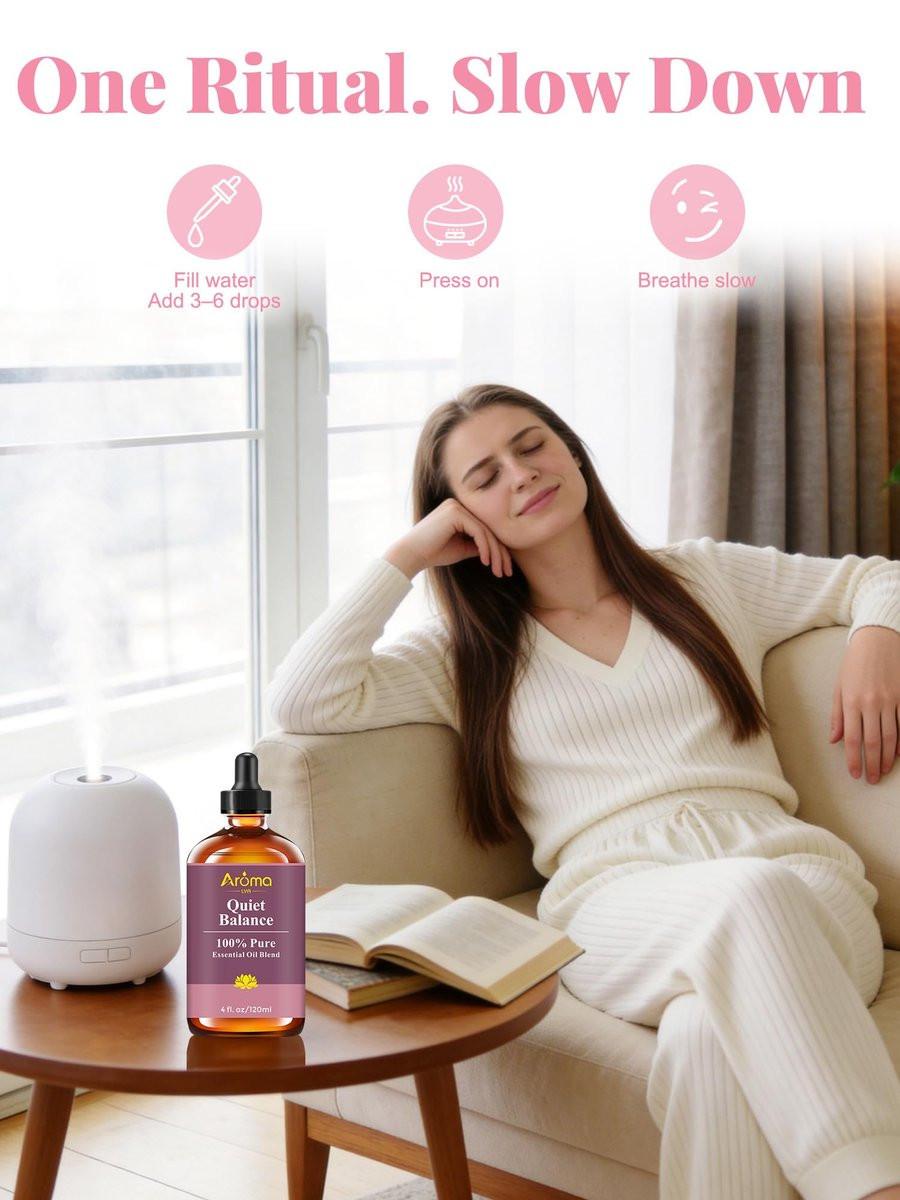 Quiet Balance – 100 % reine ätherische Ölmischung mit holzigen und harzigen Noten für Ruhe und Zentriertheit – 118 ml