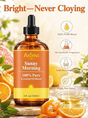 Sunny Morning – 100 % reine ätherische Ölmischung, zitrusfrischer Duft für Diffuser, 118 ml
