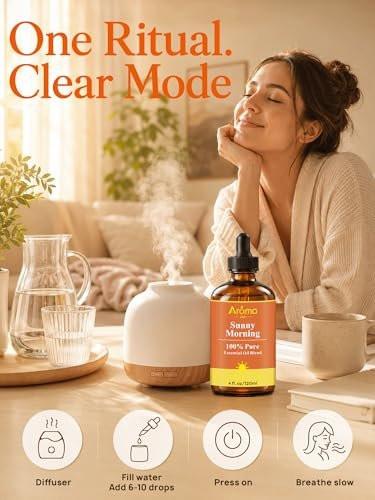 Sunny Morning – 100 % reine ätherische Ölmischung, zitrusfrischer Duft für Diffuser, 118 ml