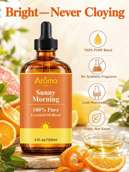 Sunny Morning – 100 % reine ätherische Ölmischung, zitrusfrischer Duft für Diffuser, 118 ml