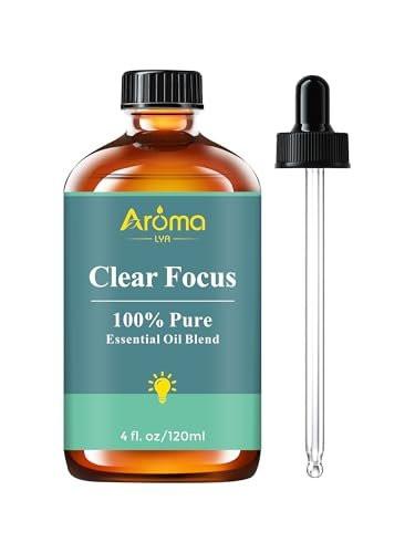 Clear Focus – 100 % reiner ätherischer Öl-Blend, kühl-zitrusartig-kräuterig, für konzentrierte und wache Stimmung, erfrischend – nie angespannt, für Diffuser, 118 ml