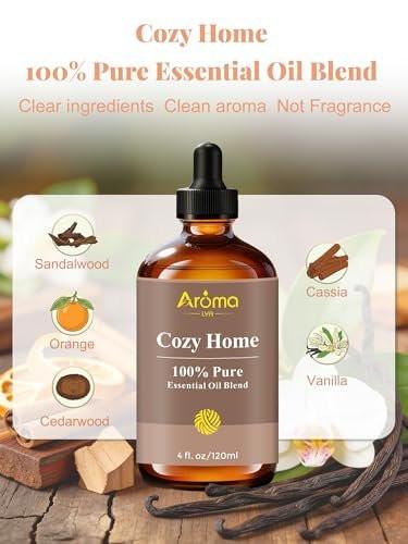 Cozy Home – 100 % reine ätherische Ölmischung mit warmem Holzduft – schafft eine einladende, entspannte und belebte Atmosphäre – nie schläfrig