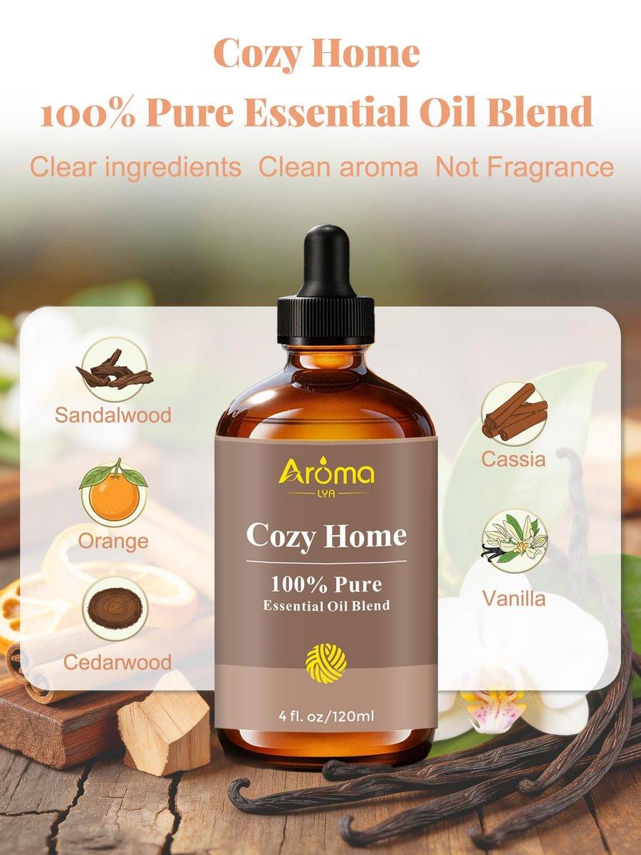 Cozy Home – 100 % reine ätherische Ölmischung mit warmem Holzduft – schafft eine einladende, entspannte und belebte Atmosphäre – nie schläfrig