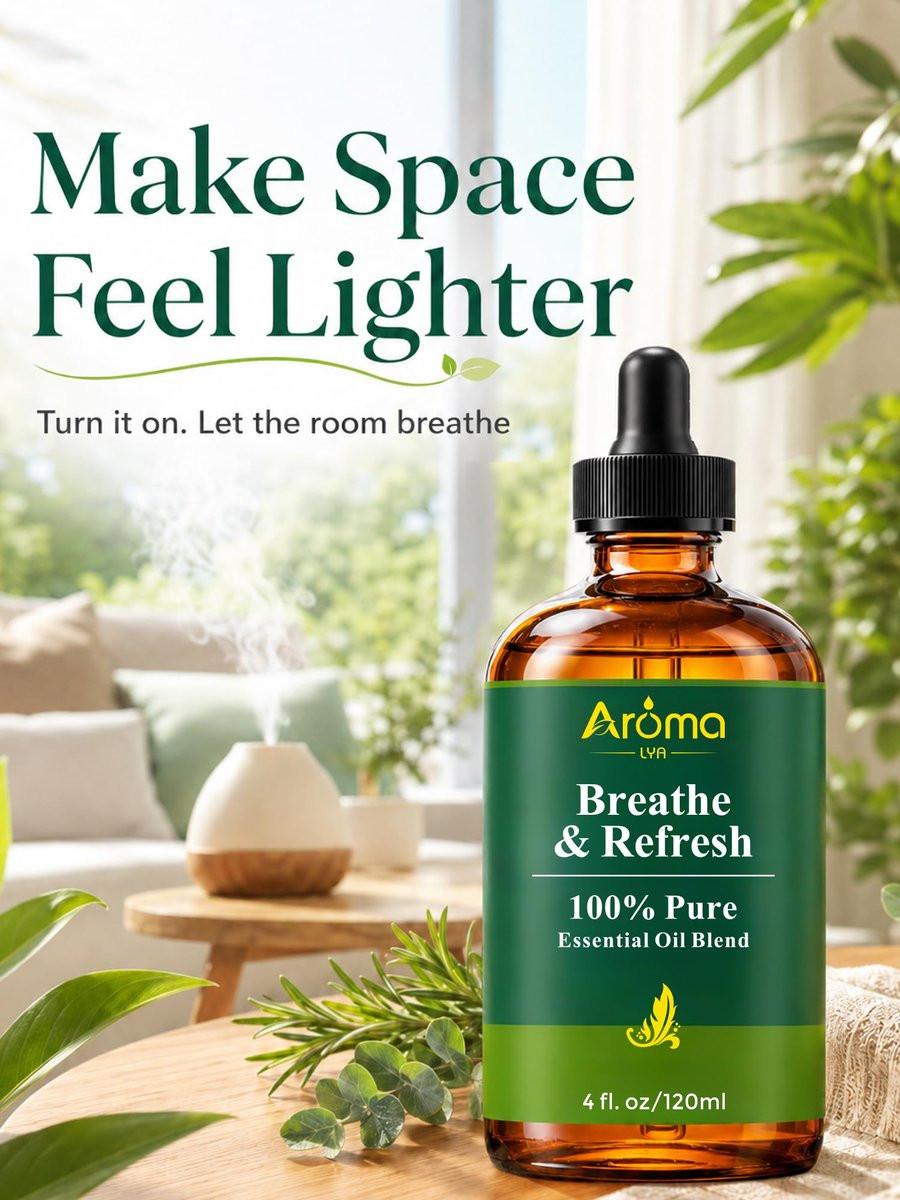 Breathe & Refresh – 100 % reine ätherische Ölmischung mit kühl-frischem Duft für Diffuser | AromaLYA