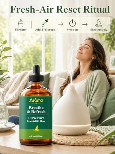Breathe & Refresh – 100 % reine ätherische Ölmischung mit kühl-frischem Duft für Diffuser | AromaLYA