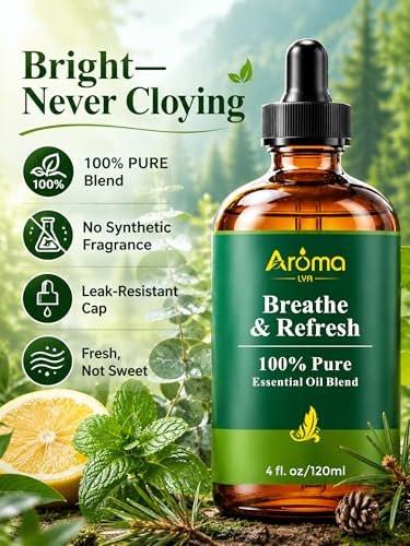 Breathe & Refresh – 100 % reine ätherische Ölmischung mit kühl-frischem Duft für Diffuser | AromaLYA