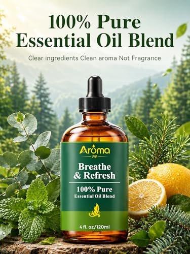 Breathe & Refresh – 100 % reine ätherische Ölmischung mit kühl-frischem Duft für Diffuser | AromaLYA