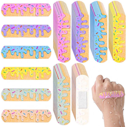 60-teilige Baseball-Bandagen mit Eiskugel-Motiv, wasserdichte PE-Pflaster für kleine Wunden, hypoallergen, latexfrei, für Kinder und Baseball-Mütter