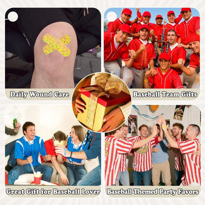 60-teilige Baseball-Bandagen mit Eiskugel-Motiv, wasserdichte PE-Pflaster für kleine Wunden, hypoallergen, latexfrei, für Kinder und Baseball-Mütter