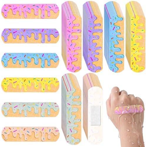 60-teilige Baseball-Bandagen mit Eiskugel-Motiv, wasserdichte PE-Pflaster für kleine Wunden, hypoallergen, latexfrei, für Kinder und Baseball-Mütter
