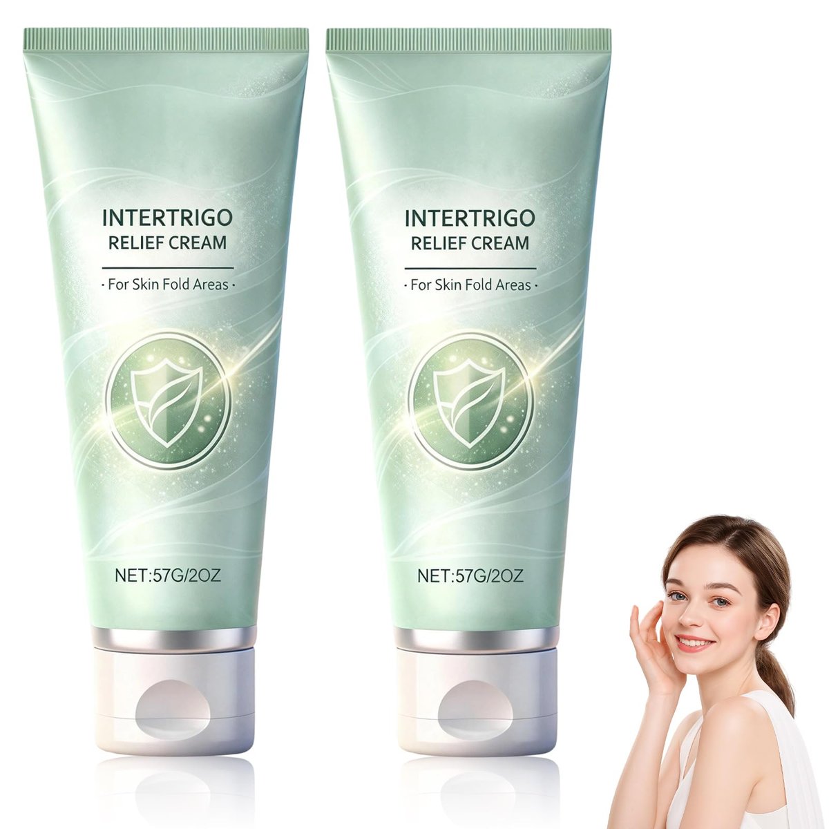 EOIRULA Intertrigo-Creme 2er-Pack – Feuchtigkeitsbarriere-Creme mit Zinkoxid & Undecylensäure, lindert gereizte Haut und reduziert Reibung, nicht-steroidale Formel für den täglichen Gebrauch (2 x 14 g)