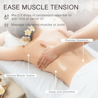 MUNUSNA Sandelholz Ätherisches Öl 100 ml – 100 % reines natürliches Sandelholzöl Premiumklasse für Diffuser, Hautpflege, Haarpflege, Massage, Yoga, Zuhause, Seifen- und Kerzenherstellung