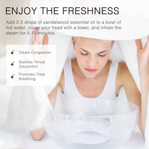 MUNUSNA Sandelholz Ätherisches Öl 100 ml – 100 % reines natürliches Sandelholzöl Premiumklasse für Diffuser, Hautpflege, Haarpflege, Massage, Yoga, Zuhause, Seifen- und Kerzenherstellung
