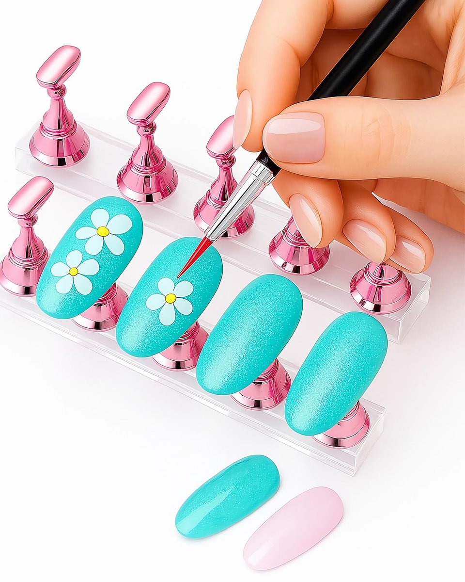 15-teiliges Nagelkunst-Set mit Pinseln, Dotting-Pens, Mischpalette und Nagelständern – Perfekt für Anfänger und Profis