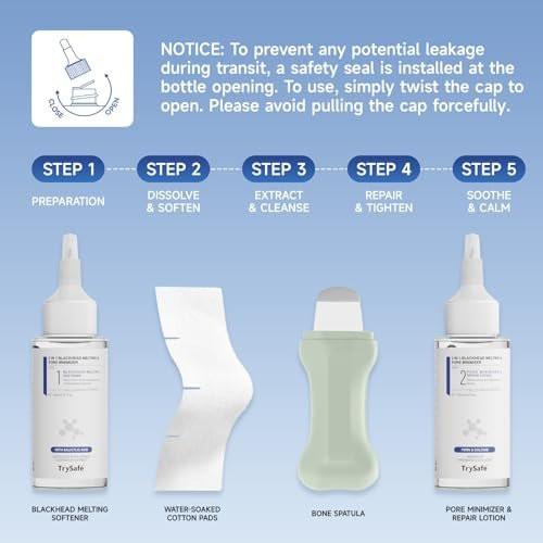 2 in 1 PDRN & Calcium BlackHead Melting & Porenminimierer, 10,15 fl oz | 60 Hautpflege-Wattepads, schmilzt Talg, strafft Poren, Ölkontrolle + Feuchtigkeitsversorgung | Hyaluronsäure, Salicylsäure, Koreanische Hautpflege